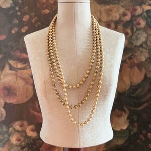 ⭐️ Vintage Gold Tone Ball Chain Necklace